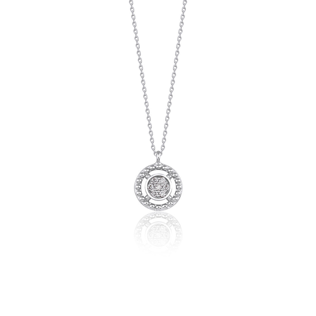 14K Solid Gold Celestial Orbit Diamond Necklace