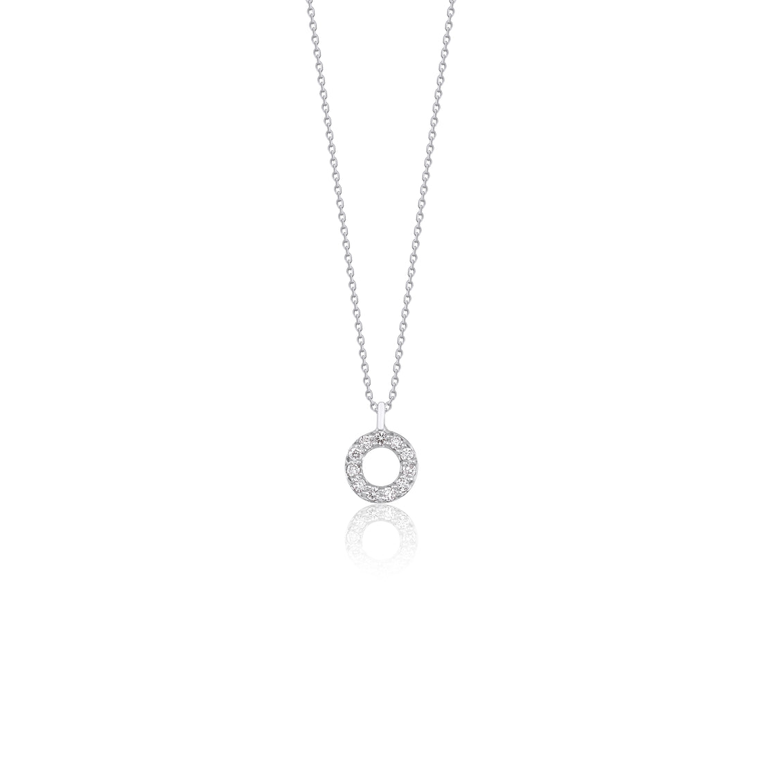 14K Solid Gold Infinity Halo Diamond Necklace