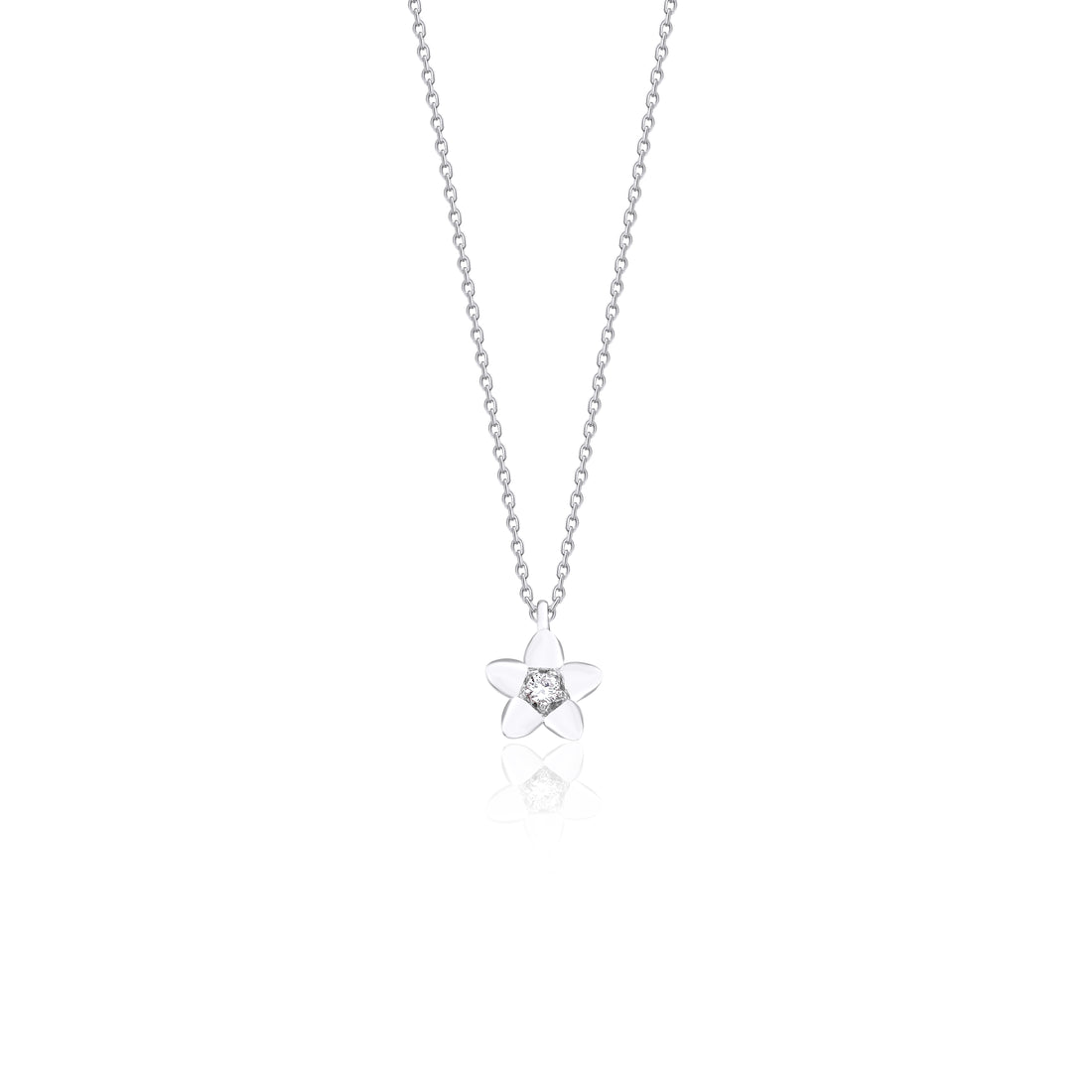14K Solid Gold Blossom Diamond Necklace