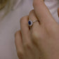 14K Solid Gold Drop Cut Entourage Blue Ring