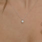 925 Sterling Silver Rolled Solitaire Minimalist Necklace