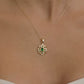 14K Solid Gold Mid-Century Spaced Oval Necklace