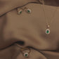 14K Solid Gold Double Row Entourage Green Full Set