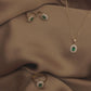 925 Sterling Silver Double Row Entourage Green Full Set