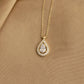 14K Solid Gold Teardrop Pendant Necklace
