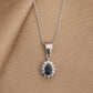 14K Solid Gold Minimalist Drop Cut Sapphire Necklace