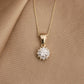14K Solid Gold Round Entourage Necklace