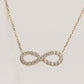 14K Solid Gold Infinity With Stones Necklace