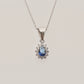 14K Solid Gold Minimalist Drop Cut Sapphire Necklace