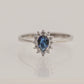 14K Solid Gold Drop Cut Entourage Blue Ring