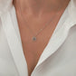 14K Solid Gold Eternal Triangel Heart Diamond Necklace