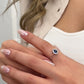 14K Solid Gold Drop Cut Entourage Blue Ring